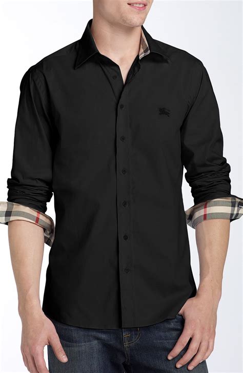 burberry black shirt free shipping|Burberry shirts for men black.